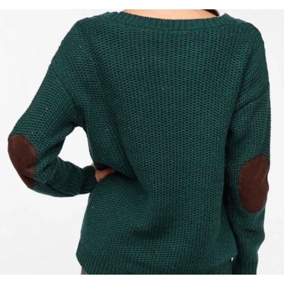 Urban Outfitters Coincidence & Chance Green Sweater Rustic Elbow Patch Size Sm - Picture 2 of 12